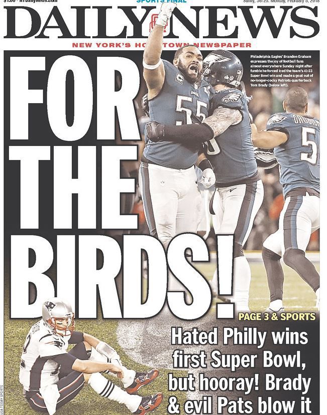 Super Bowl 2018: Philadelphia Inquirer, Daily News front pages depict Eagles'  win over Patriots