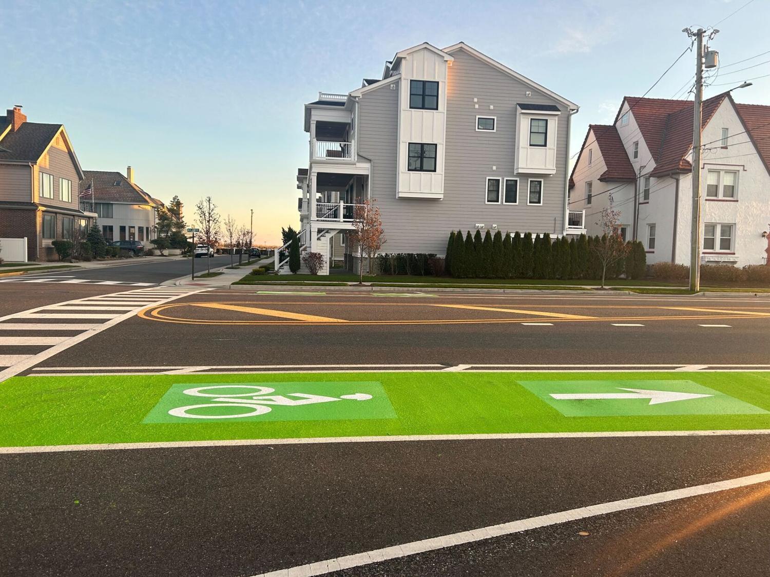 Breathtaking Bike Lane Green Paint Image Concept