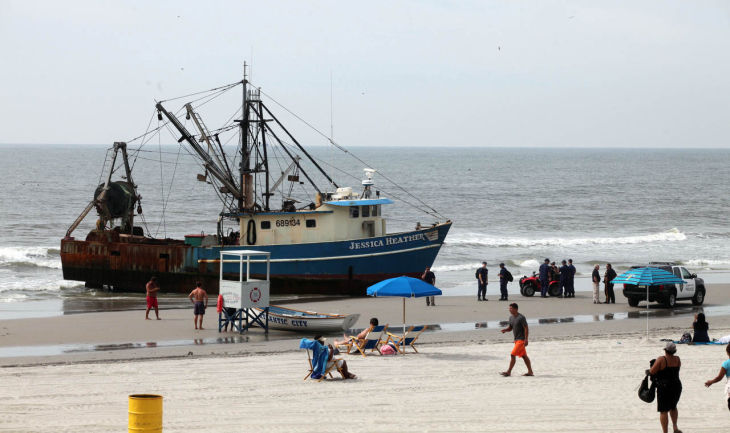 Beached Boat in Atlantic City