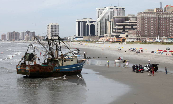 Beached Boat in Atlantic City