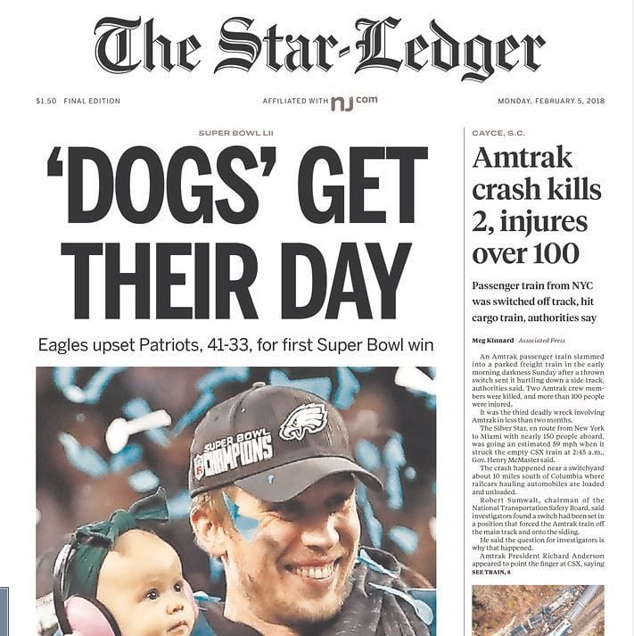 Eagles' Super Bowl win celebrated on newspaper front pages