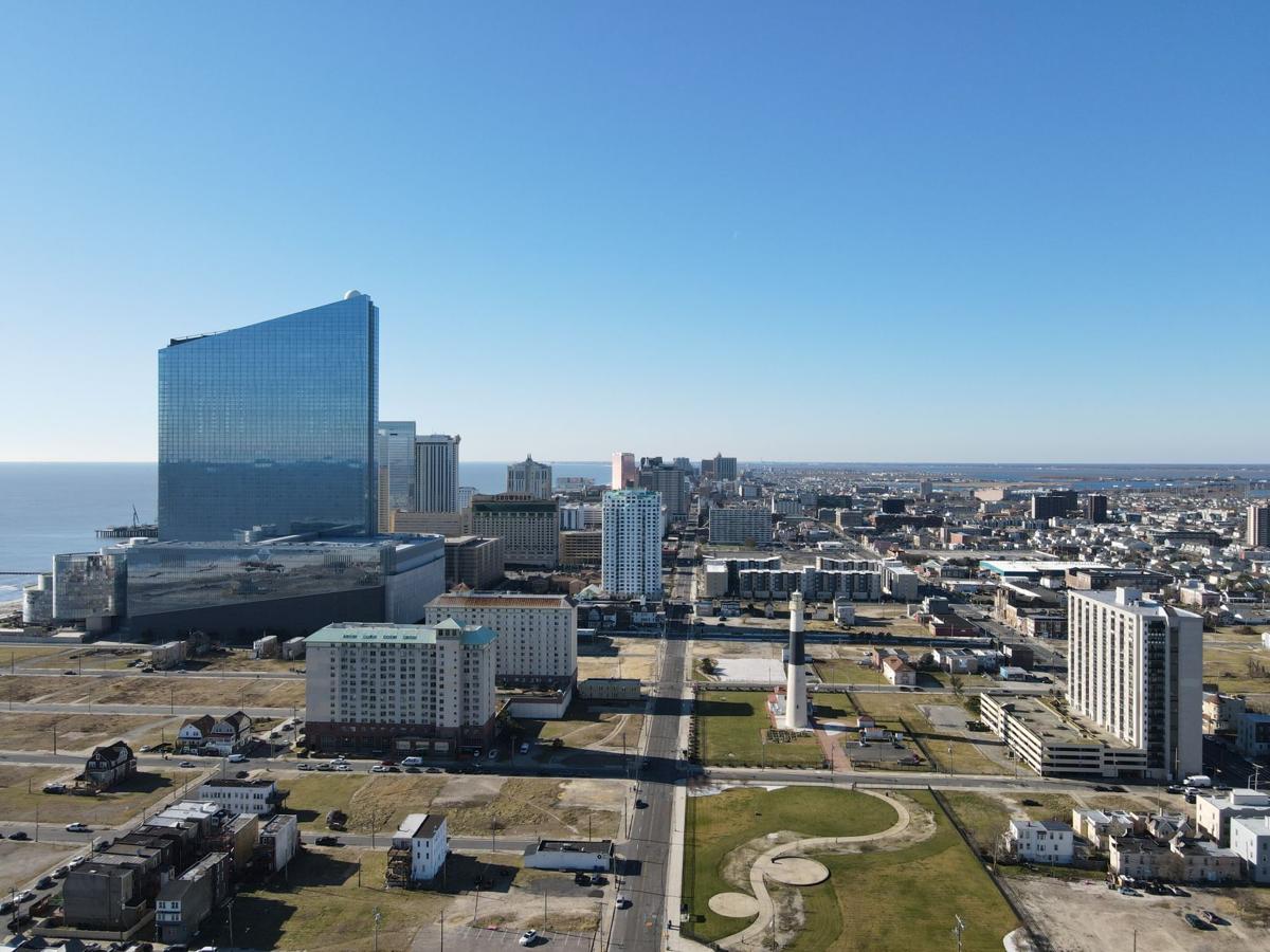 Sunny Atlantic City Winter Drone