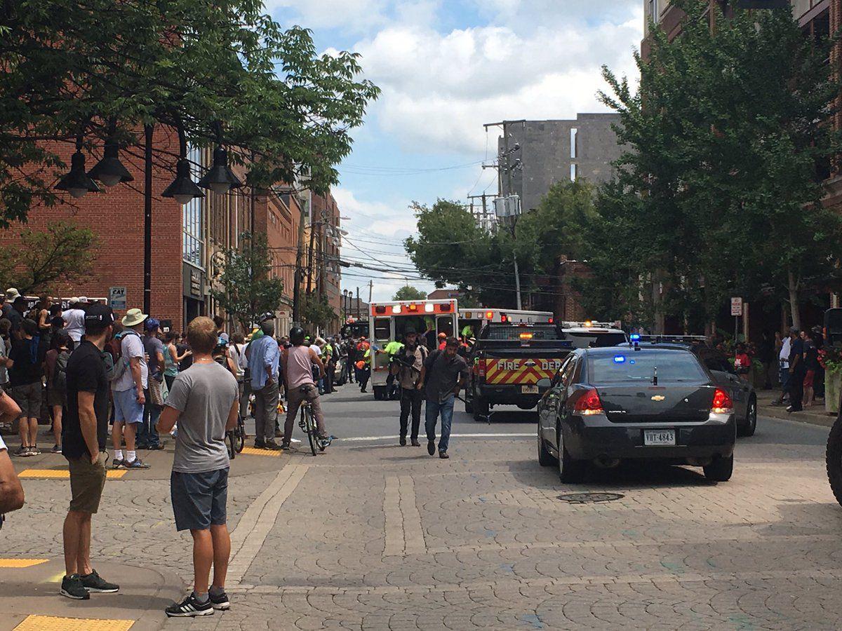 car hits crowd