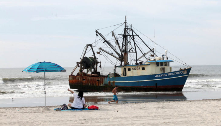 Beached Boat in AC