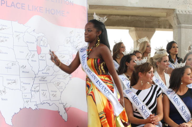 MISS AMERICA ARRIVES
