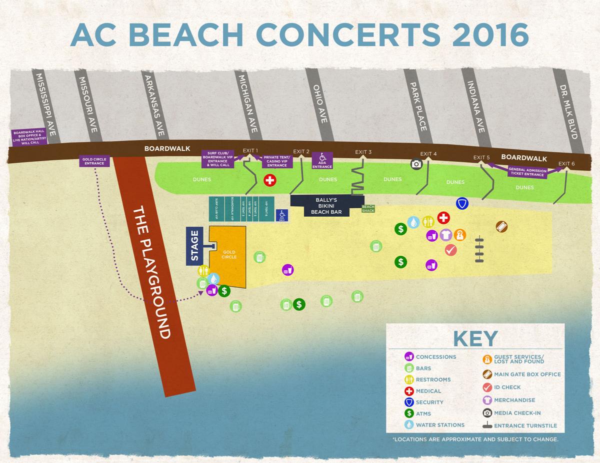 Atlantic City Beach Concert Map Pressofatlanticcity
