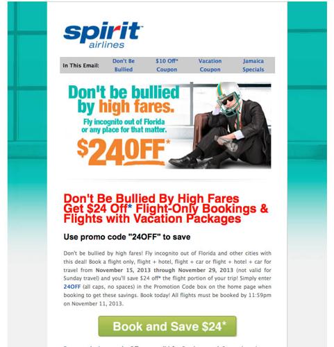 Cheeky Spirit Airlines ads spoof current events