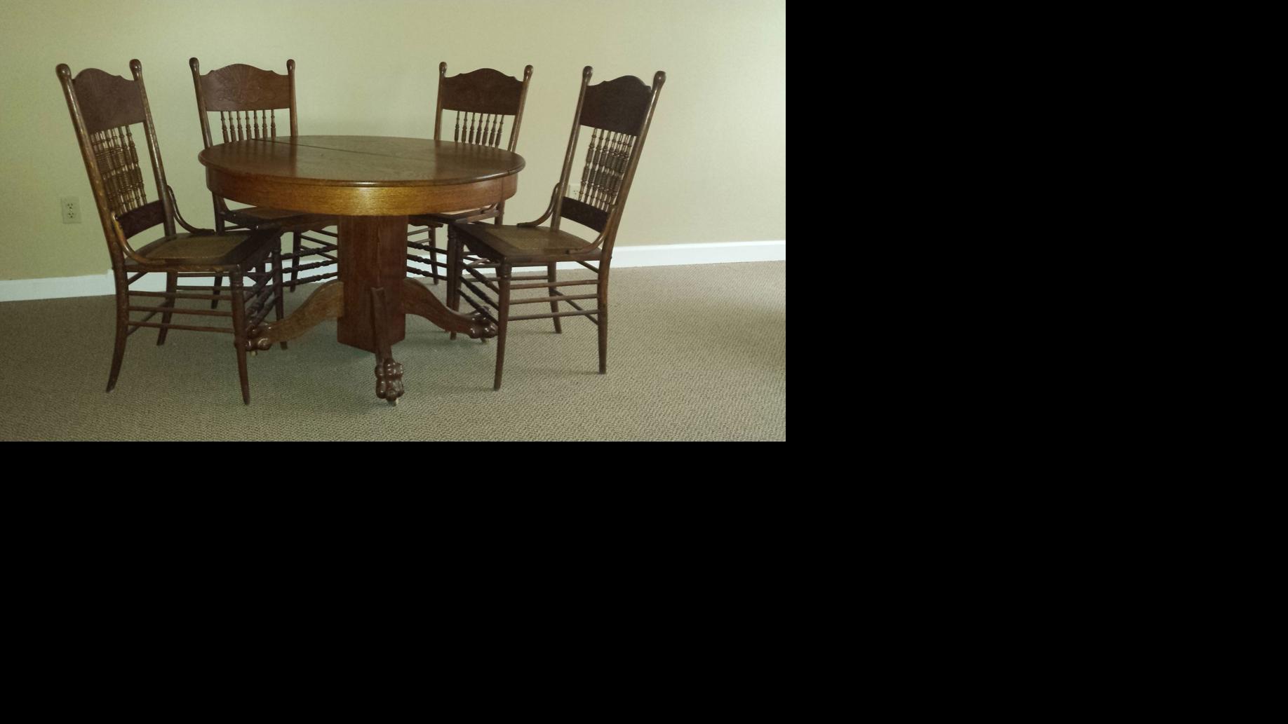 Antiques & Collectibles Oak table and chairs are interesting heirlooms