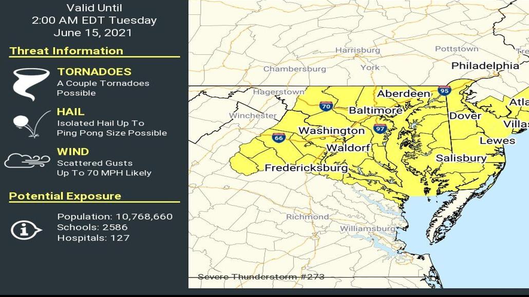 Severe thunderstorm watch Monday night as damaging winds ...
