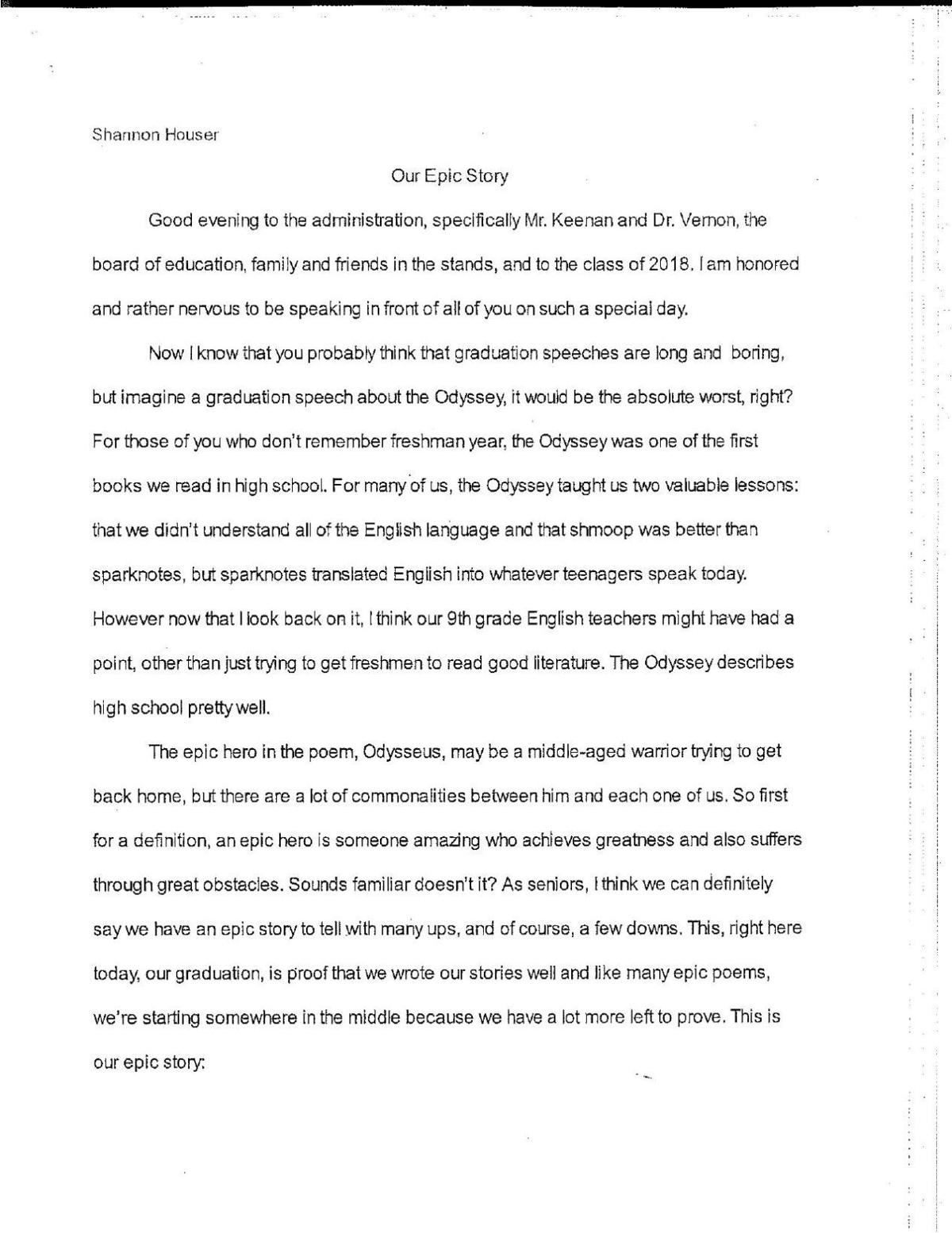 High school speeches