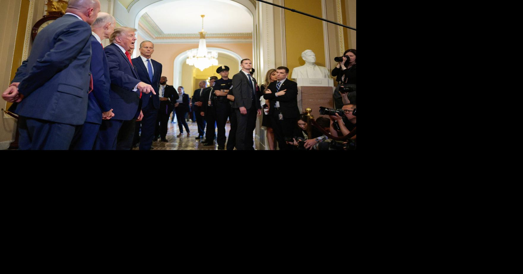 U.S. President Donald Trump attends the Senate Steering Committee Lunch, on Capitol Hill in Washington