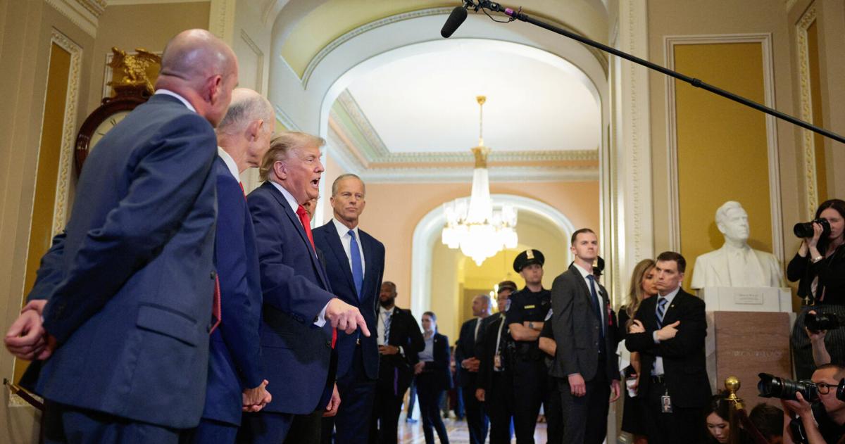 U.S. President Donald Trump attends the Senate Steering Committee Lunch, on Capitol Hill in Washington