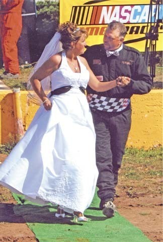 Checkered flag hotsell wedding dress