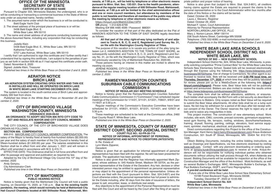 Legals WB 12-02-20 | Legal Notices | presspubs.com