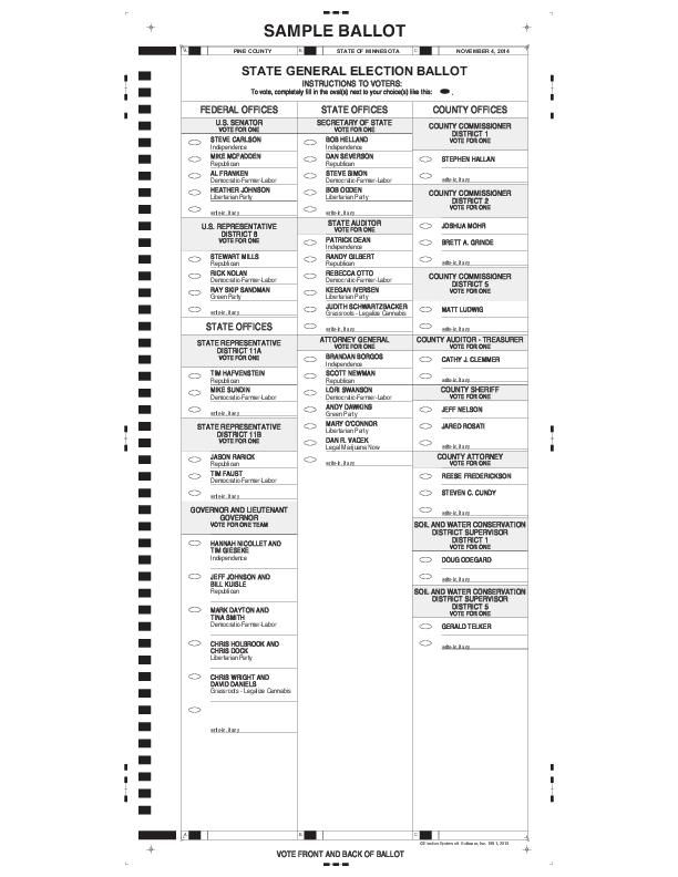 2014 General Election sample ballot | Legal Notices | presspubs.com