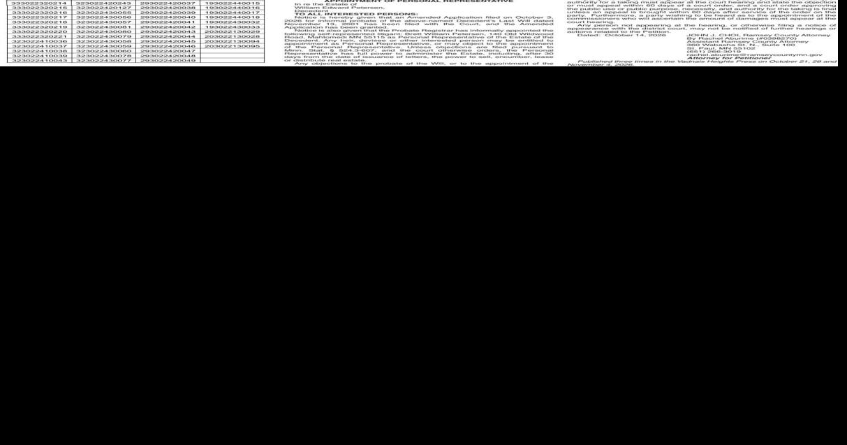 Legals VH 10-28-26_3 pgs | Legal Notices | presspubs.com