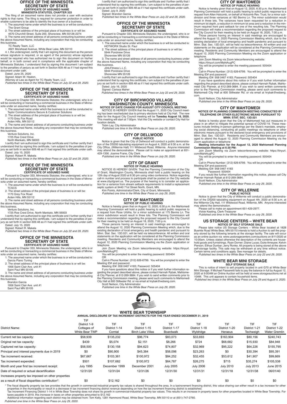 Legals Wb 7 29 Legal Notices Presspubs Com