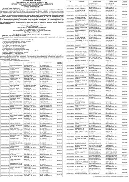 Legals WB 9-9-20.MahtomediAssessmentsPhase4. | Legal Notices | presspubs.com