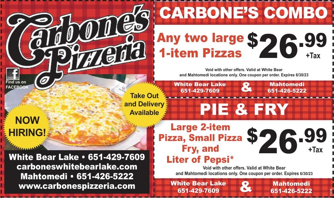 Carbones Pizzeria Coupons