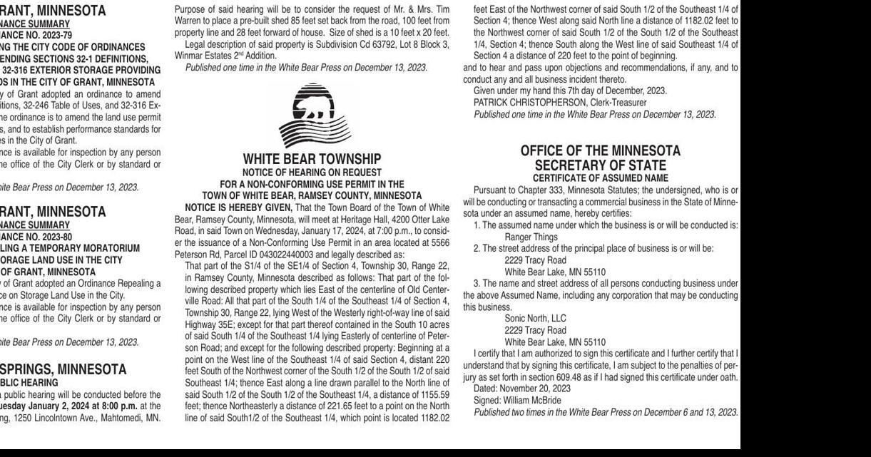 Legals WB 12-13-23 | Legal Notices | presspubs.com
