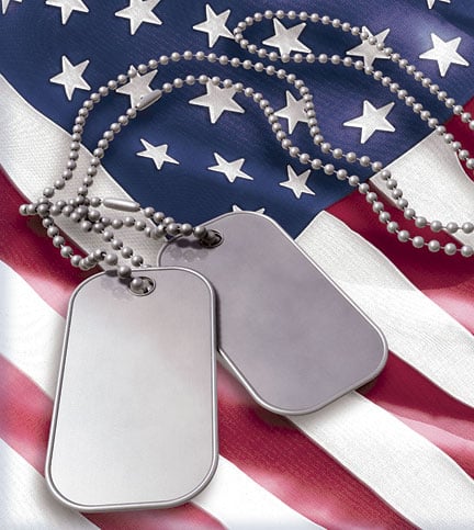 Army Dog Tags 1975-2015 - Regulation Format Replacements