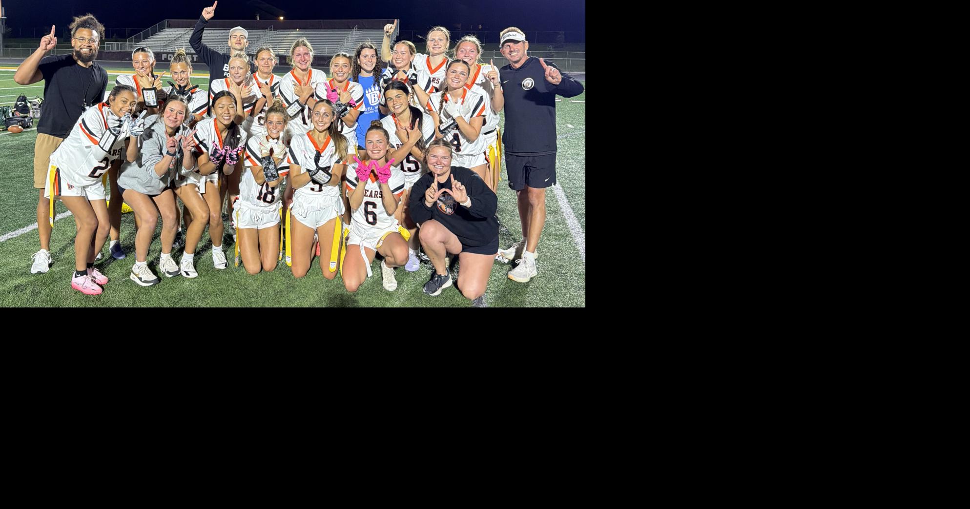 Bears flag football team cap;tures section championship
