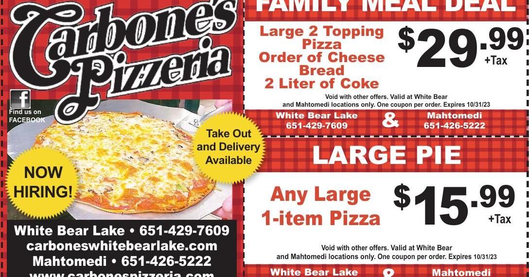 Carbones Pizzeria Coupons Presspubs Com