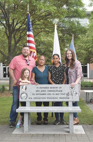 Memorial dedication in honor of US Army Specialist