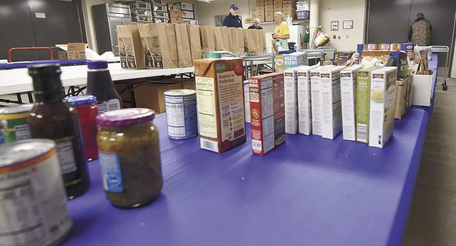 Distributing food to families in need Vadnais