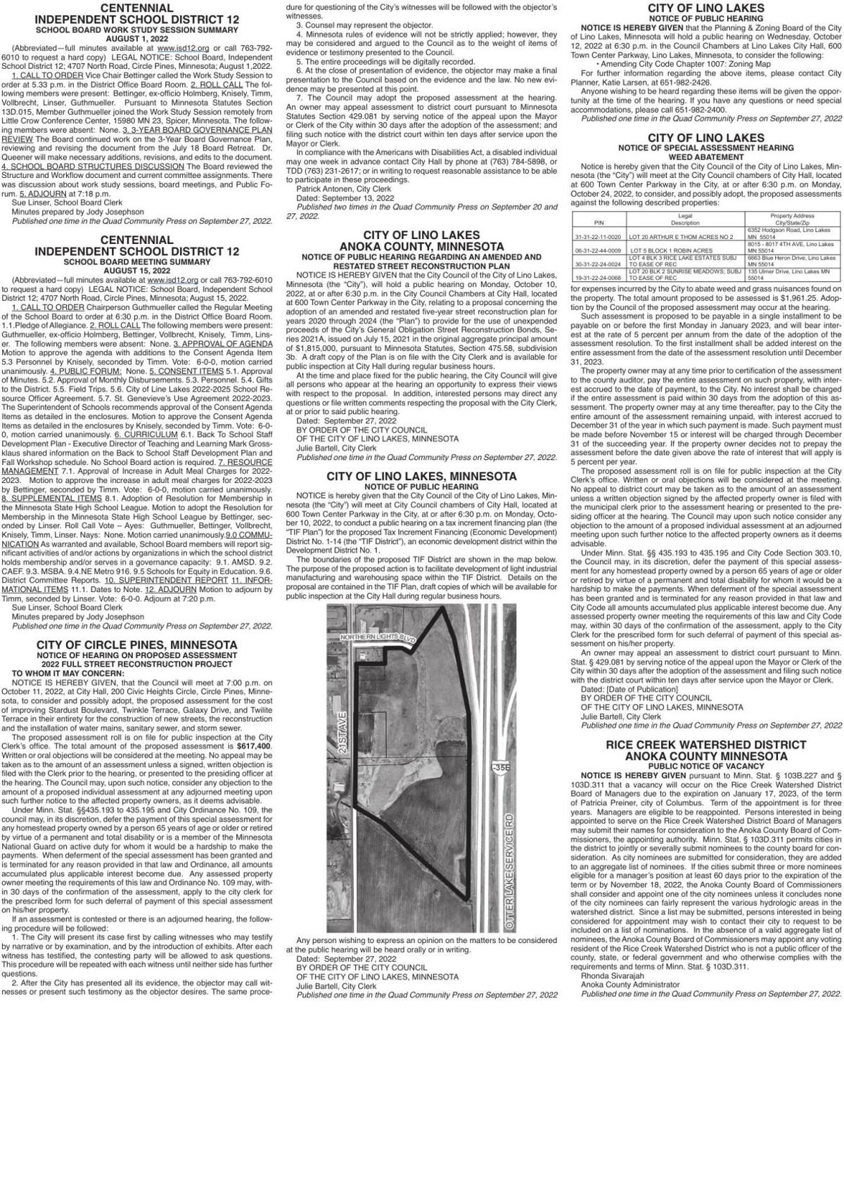Legals Q 9-27-22 | Legal Notices | presspubs.com