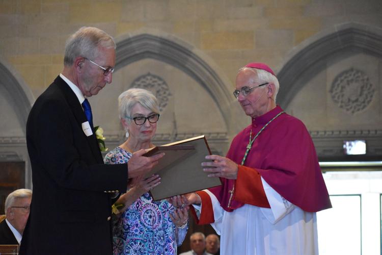 Jeremiah and Eileen Hayes receives Edgar P. Wadhams Award for Distinguished Service from Bishop Terry LaValley