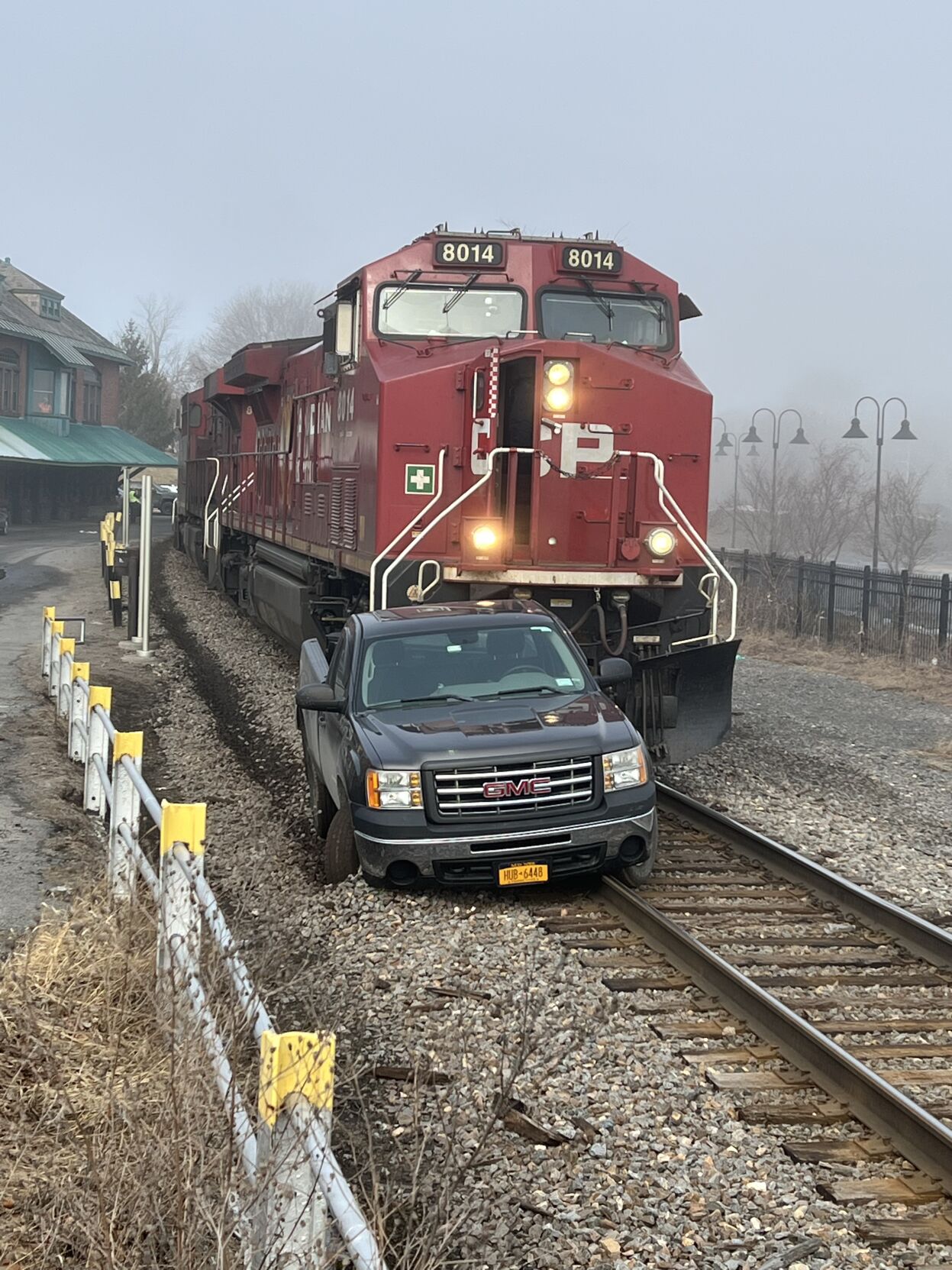 No one hurt after train hits pickup truck on track | News ...