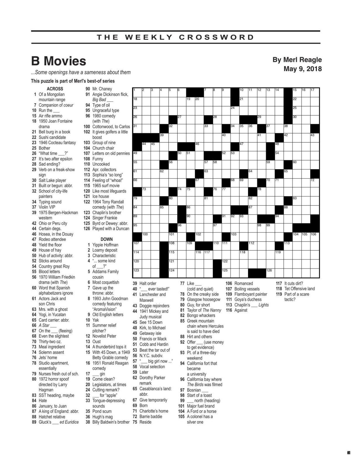 The Weekly Crossword Entertainment Primepublishers Com
