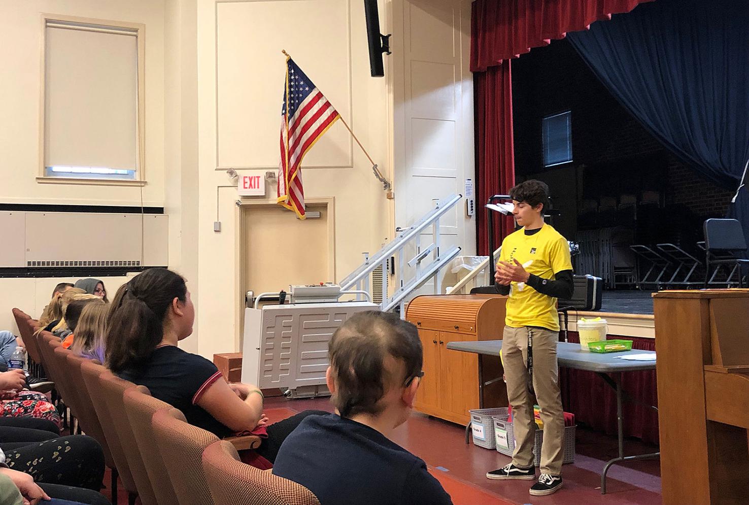 At Center School Inventor Talks About Invention Convention Young