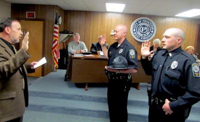 police princeton oaths city butler officers ptonline clerk ken administers clay department office