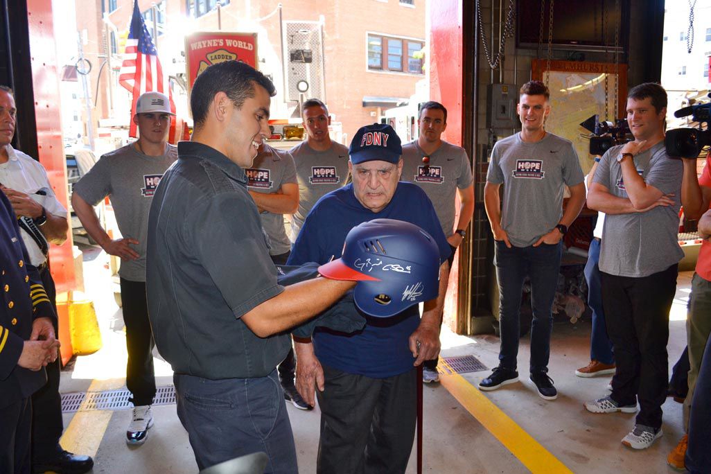 Giants visit FDNY Firehouse