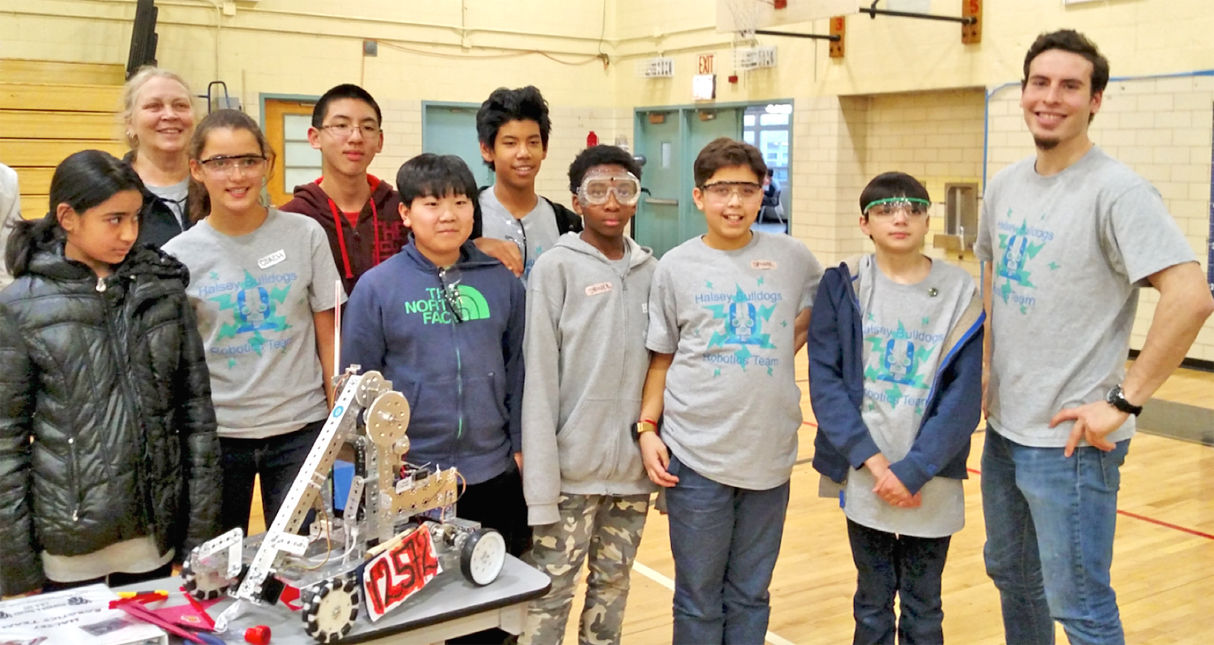 JHS 157 Robotics Team, the HALSEY BULLDOGS, honor principal