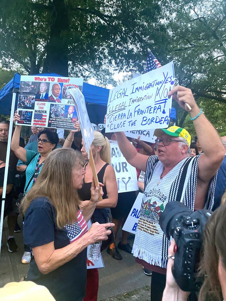 Tensions Rise At Creedmoor Migrant Rally | | Qchron.com