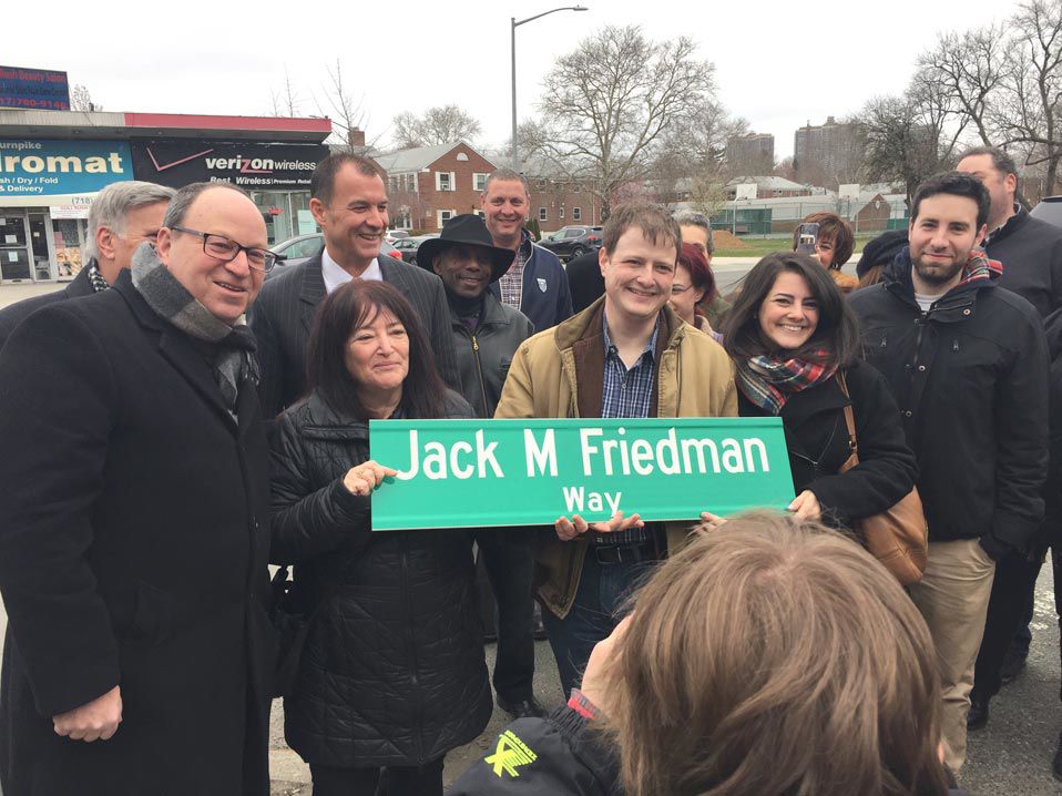 Corner conamed for Jack Friedman