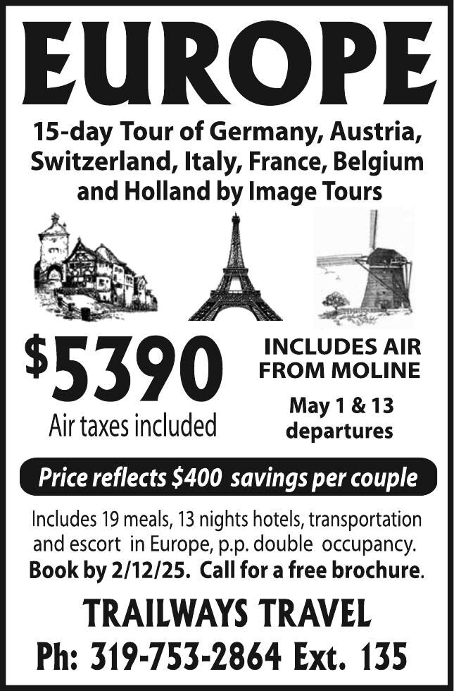 TRAILWAYS TRAVEL - Ad from 2025-01-05