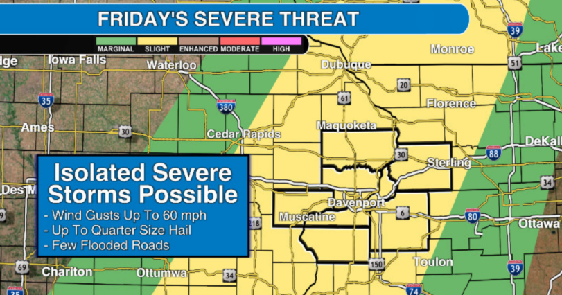 Severe storms possible in and around the Quad Cities Friday. Rain ...