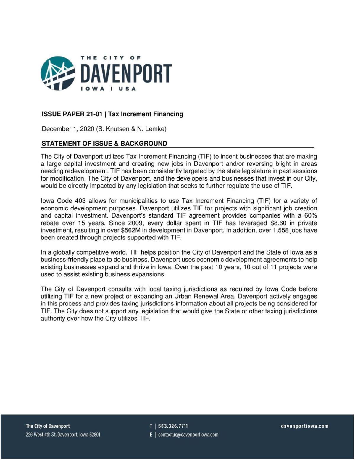 City Of Davenport 21 State Legislative Agenda Qctimes Com City Of Davenport 21 State Legislative Agenda Qctimes Com