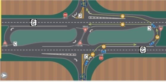 Iowa DOT to build reduced conflict intersection at U.S. 63 and Black Hawk County Road C-57 north of Waterloo