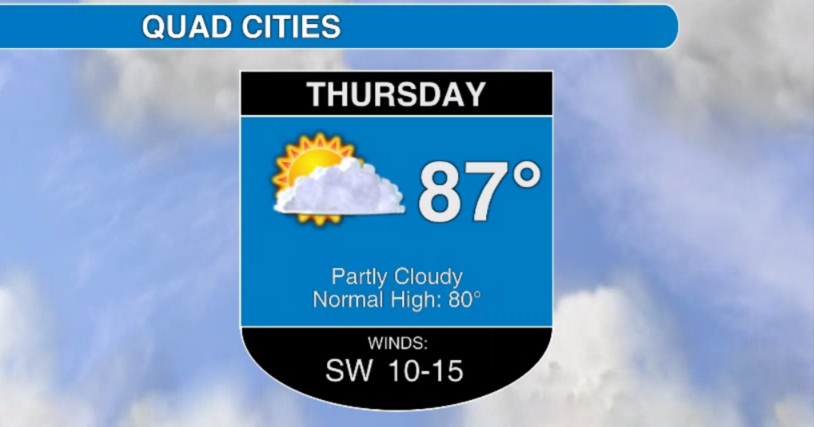 Dry Thursday, rain chance coming back Friday in the Quad Cities