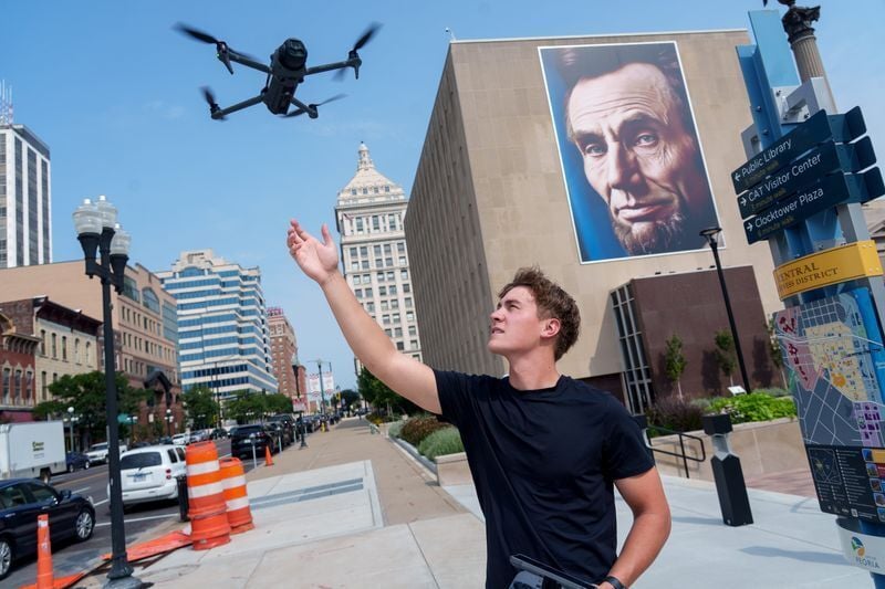 'A cool journey': Chris LeCrone turned a drone hobby into a full-time career, showcasing Peoria's landmarks and growing a business that now covers the Midwest; his Facebook page has 17,000 followers