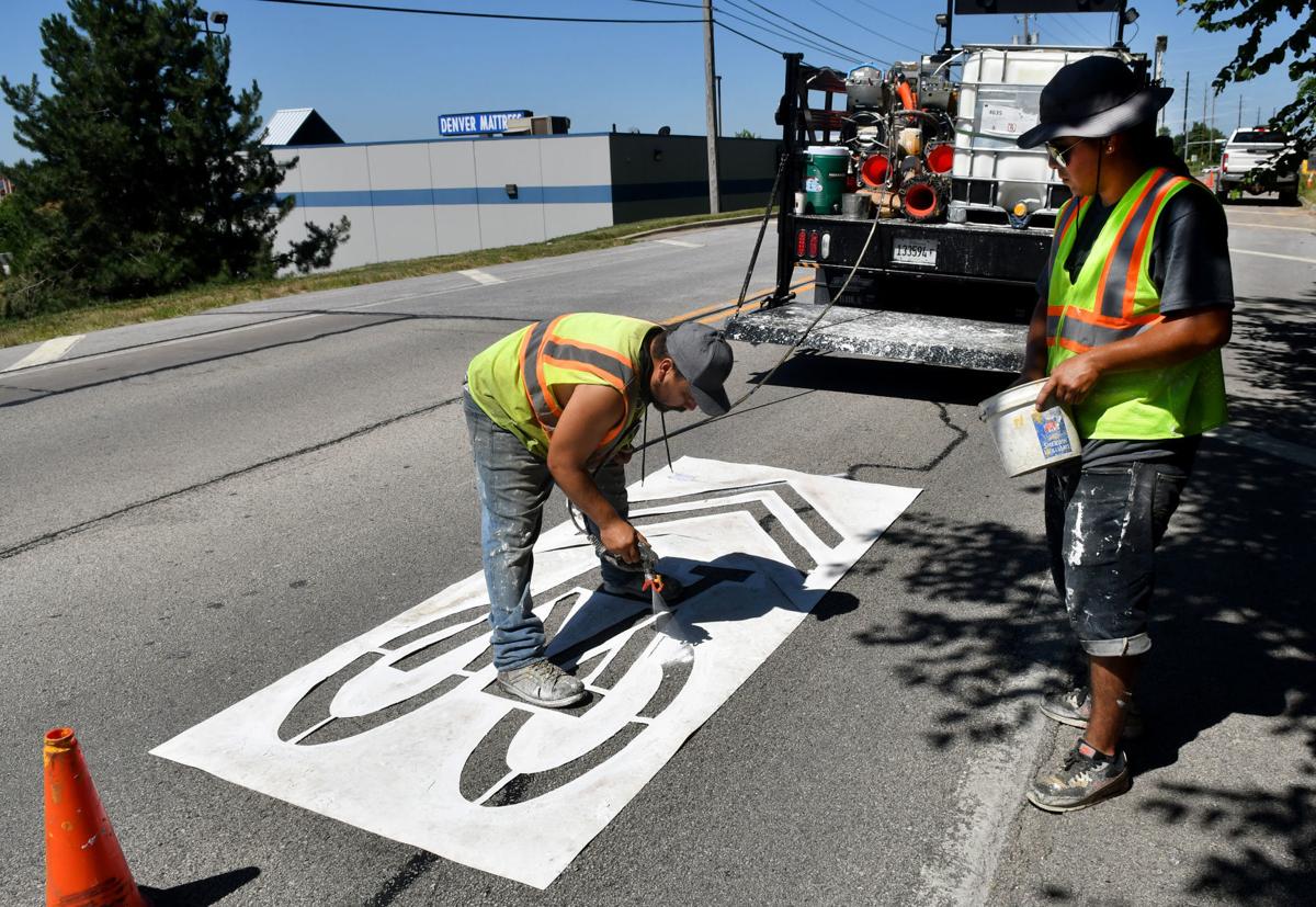Photos Painting Dedicated Bike Lanes In Moline Photo Galleries