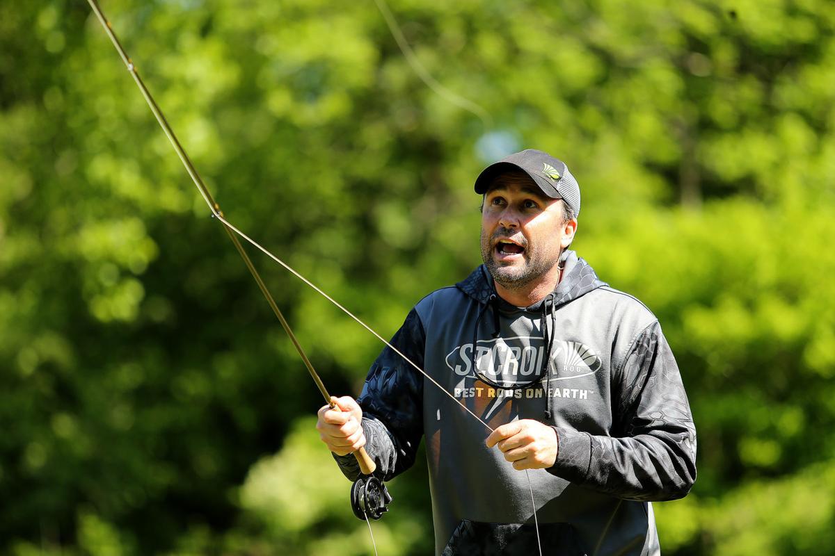 Learning the art of fly casting Outdoors