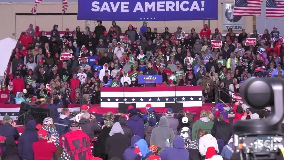 Gov. Kim Reynolds speaks at Trump rally