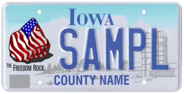 Orders being taken for Iowa ‘Freedom Rock’ license plates
