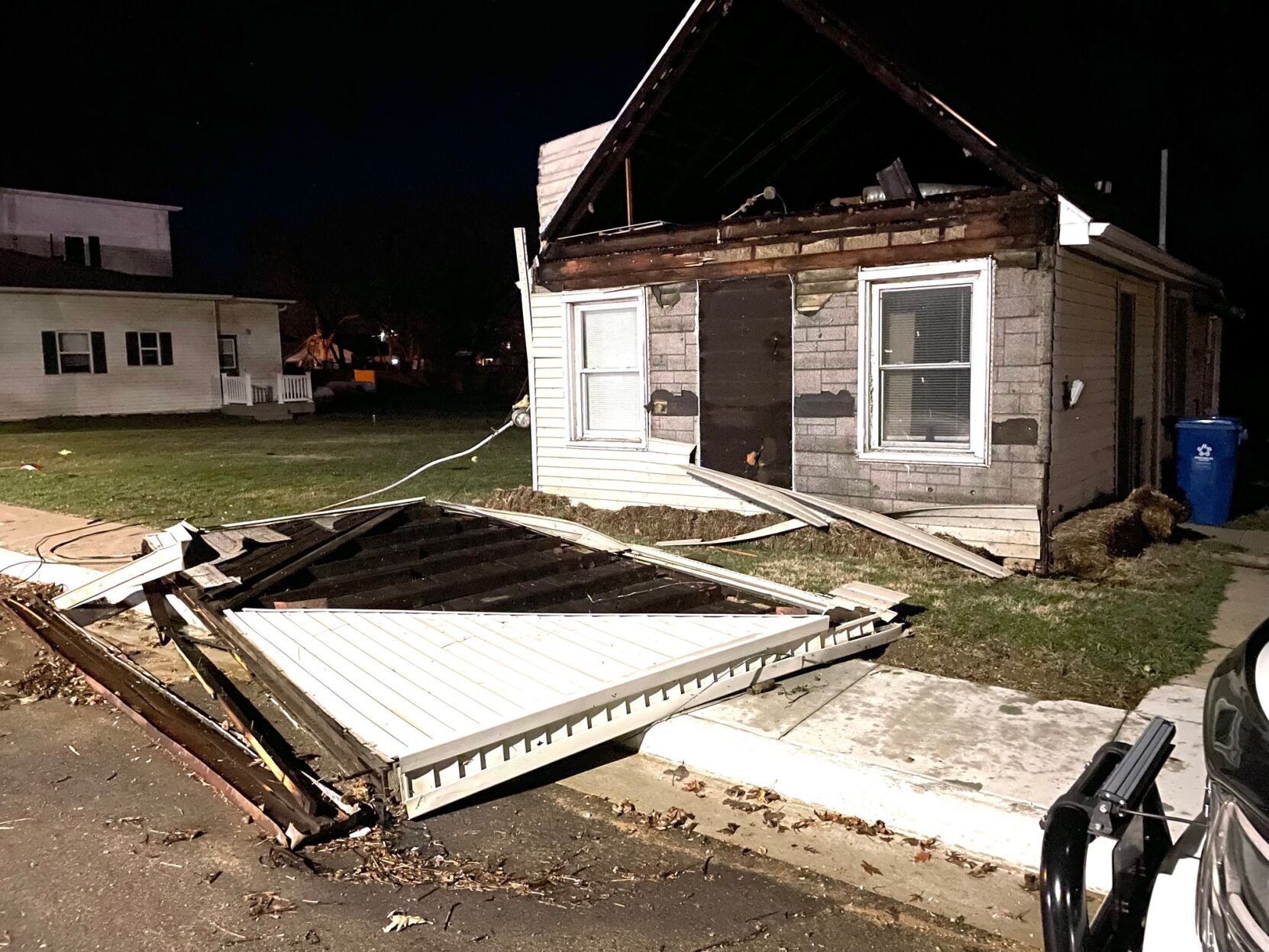 Charlotte Closed To Traffic After Storms Damage 10,000 Gallon Propane Tank